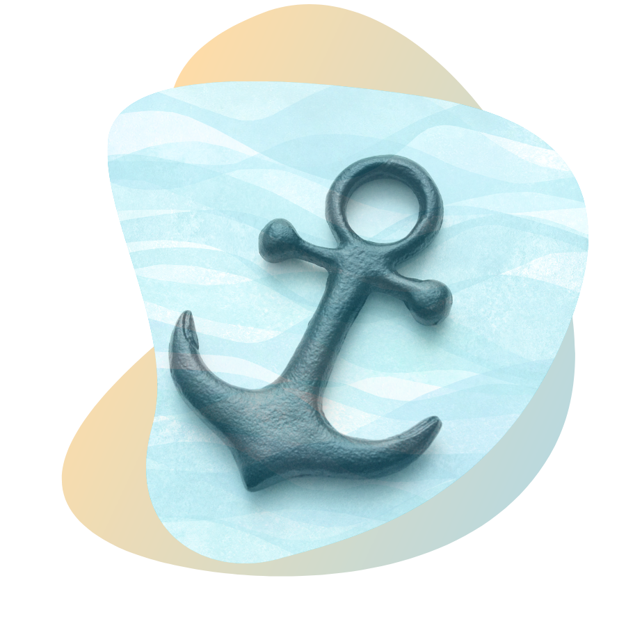 Anchor on blue background